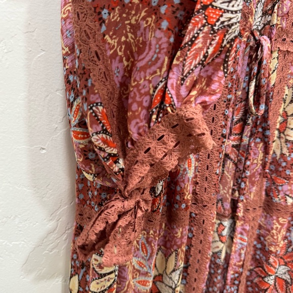 Free People Intimately FP Grasslands Kimono Robe Duster Sheer Rose Women's XS/S - Picture 10 of 15